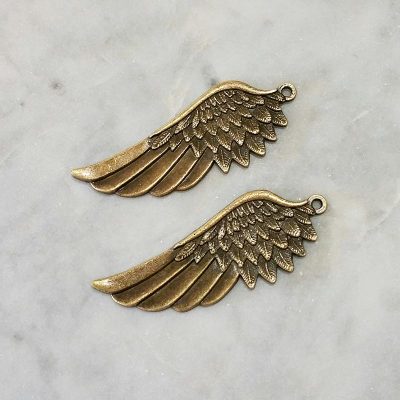 Antique Gold Pair of Angel Wings Pendant