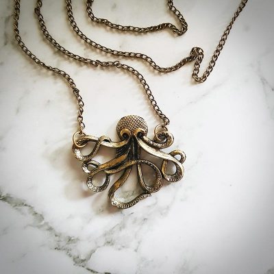 Octopus Gold/Copper Pendant Necklace