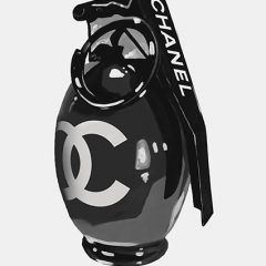 Chanel Black Grenade Print